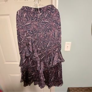 Vince Camino purple long ruffled skirt, partially lined Sz O